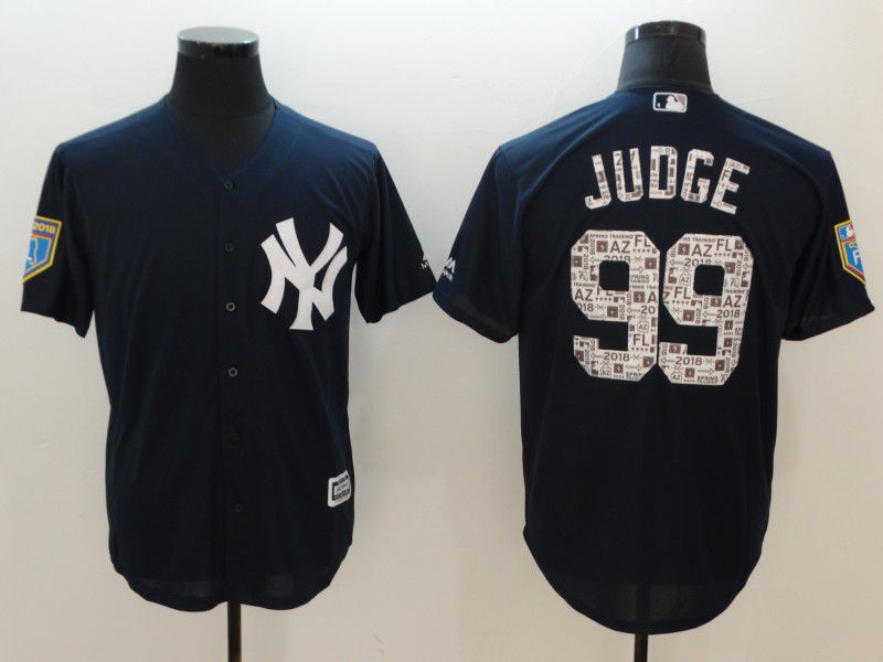 Men New York Yankees 99 Judge Blue Game Spring Edition MLB Jerseys